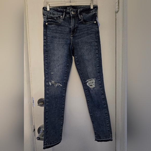GAP Denim - GAP Blue Skinny Jeans with Distressed Details